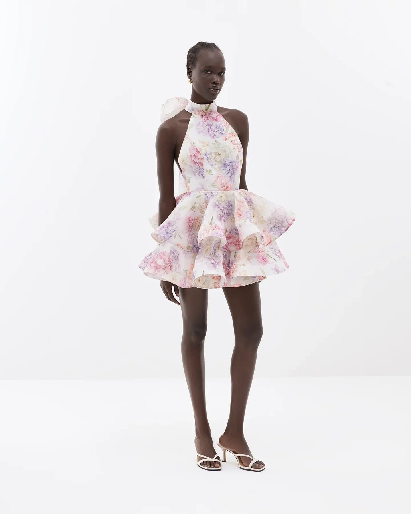 Riviera Bloom Bow Mini Dress