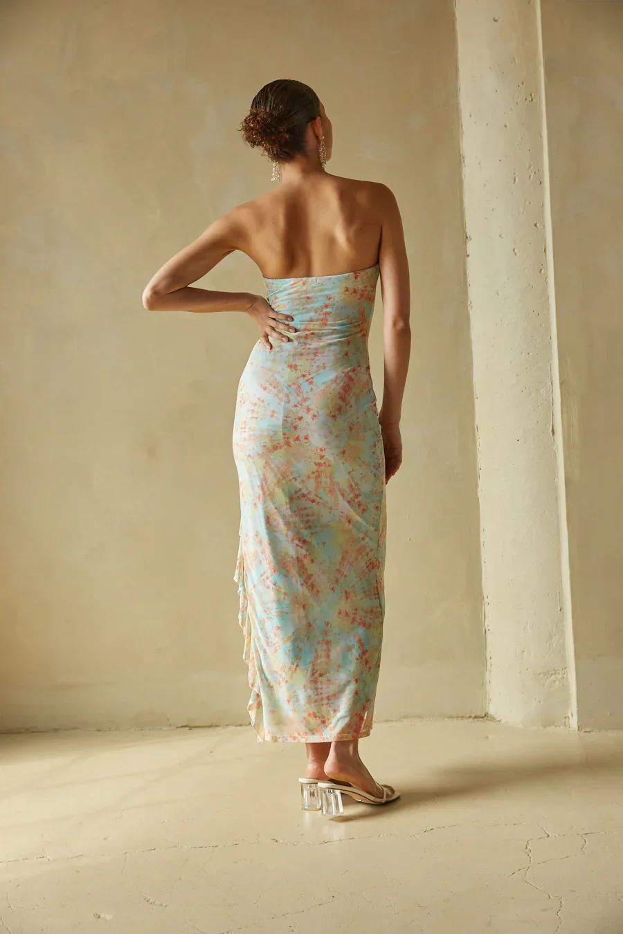 Yvette Ruffles Tube Maxi Dress