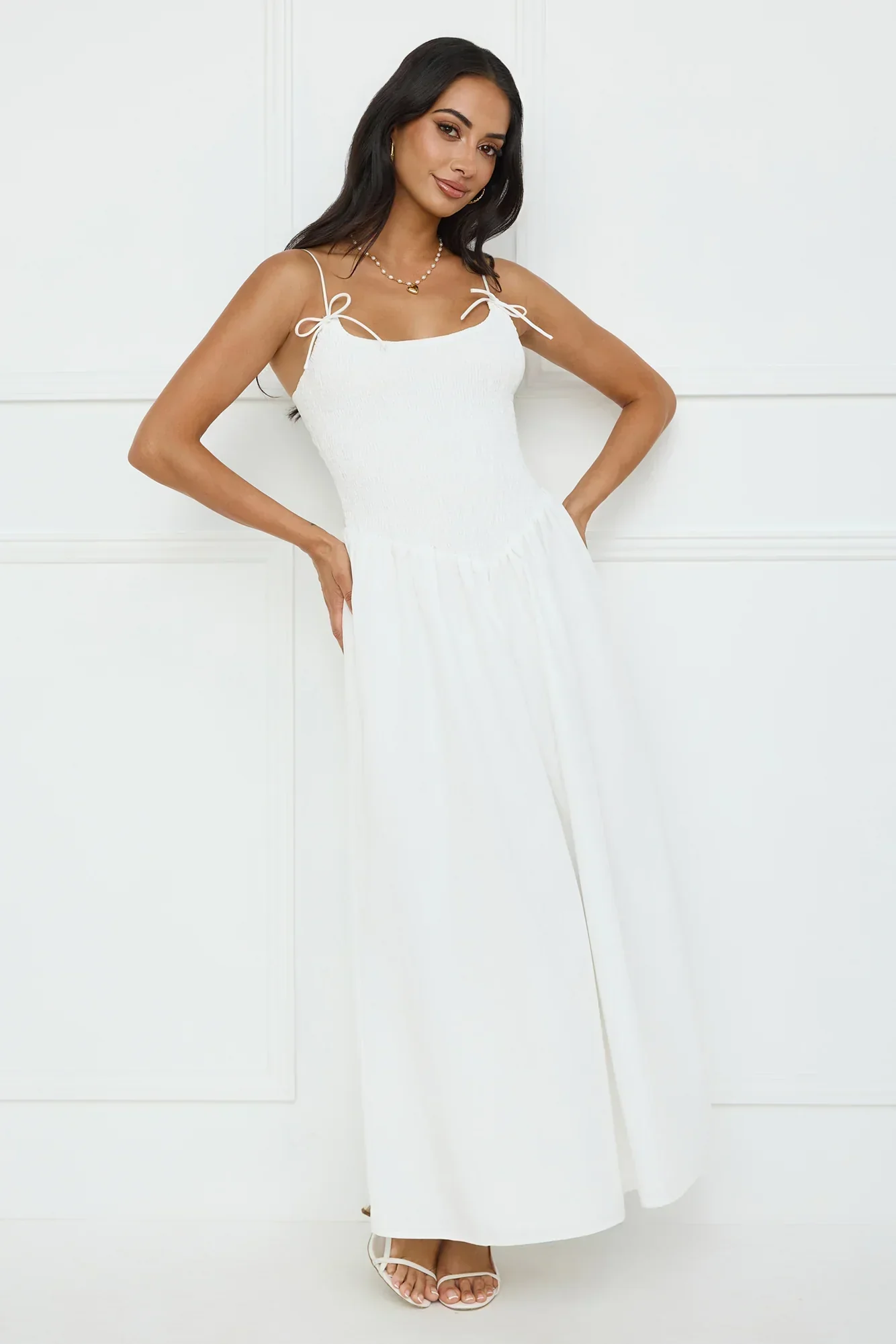 Pretty Willow Maxi Dress White