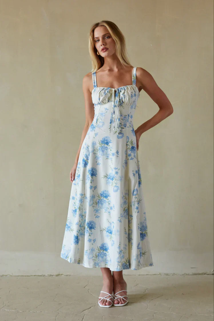 Angelina Sweetheart Floral Midi Dress