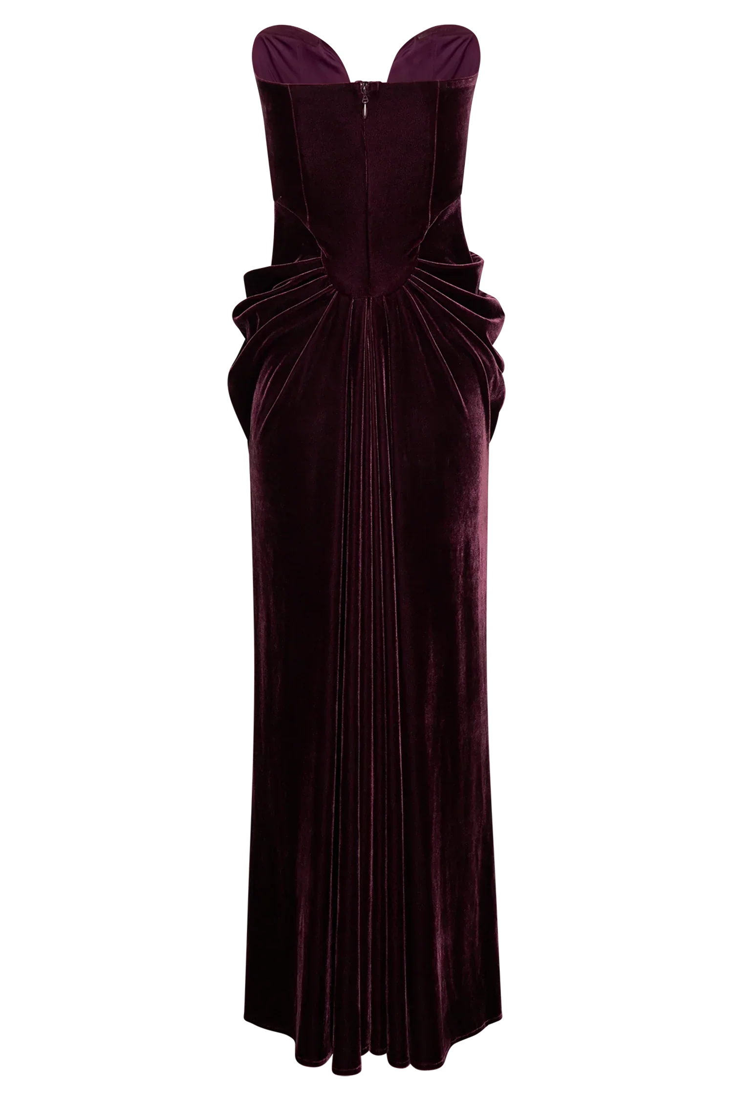 Paige Strapless Velvet Maxi Dress - Plum