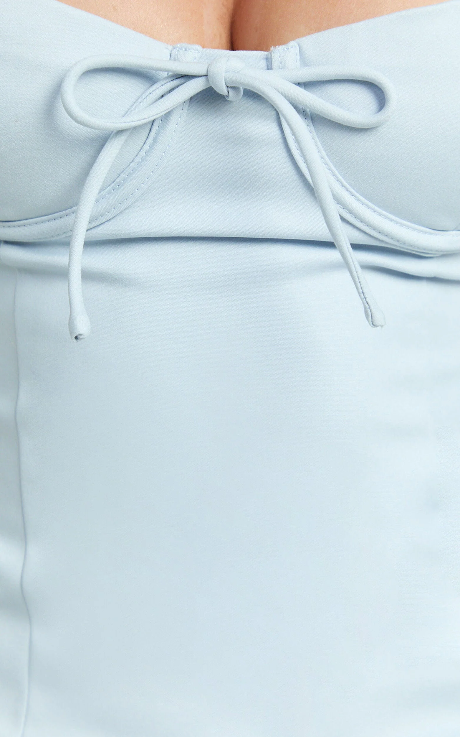 Sweetheart Bust Fitted Mini Dress in Blue