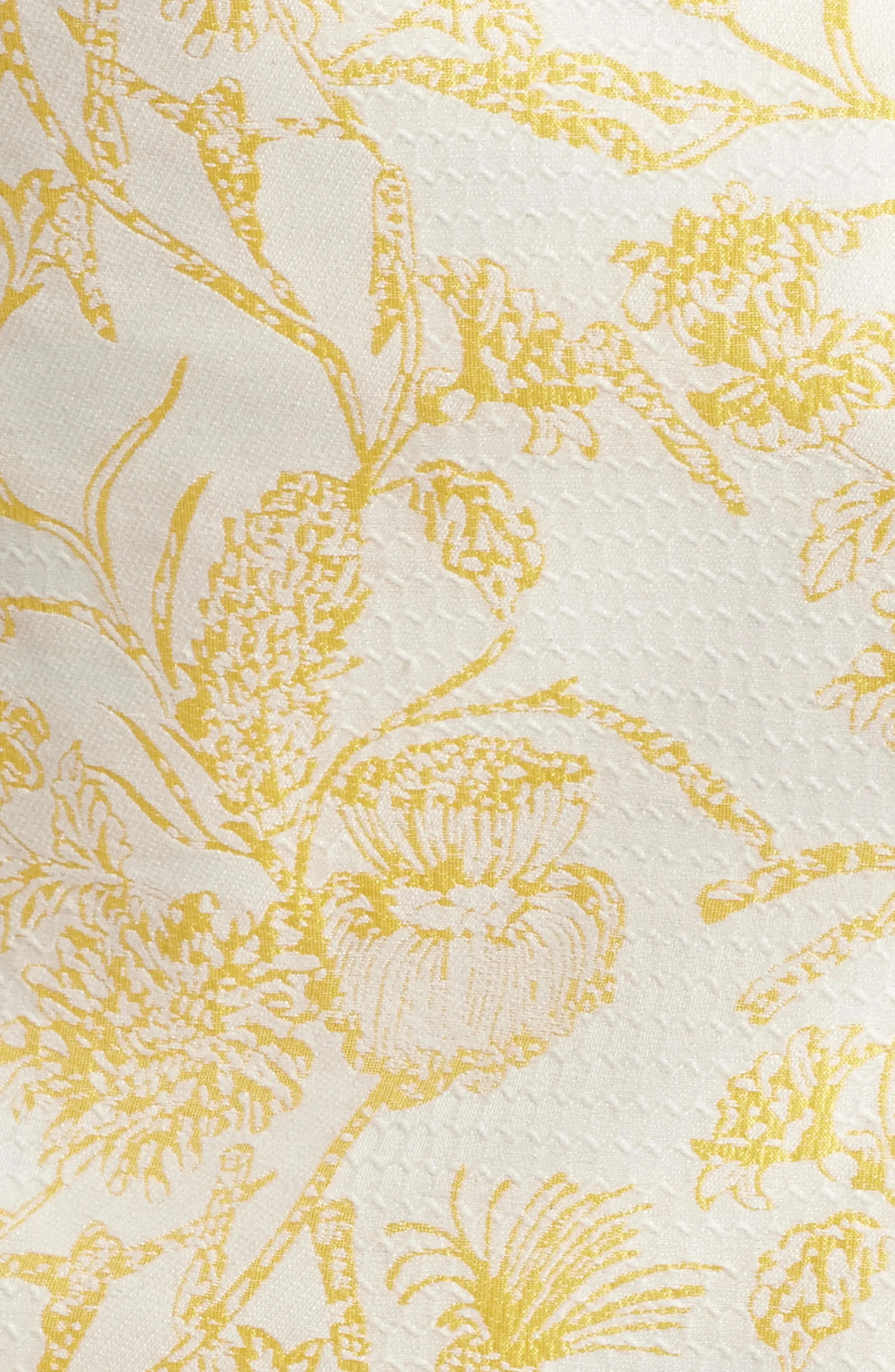 Textured Floral Mini Dress in Yellow