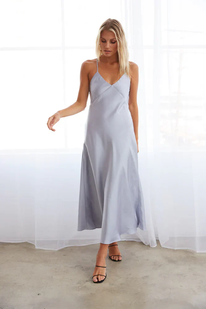 Riviera Satin Midi Dress
