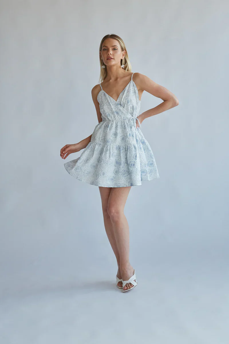 Whitney Floral Wrap Mini Dress