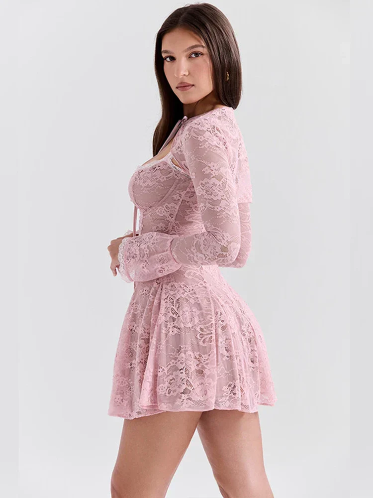 Bianca Two-Piece Mini Lace Dress