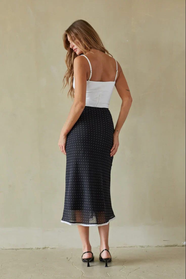 Melissa Polka Dot Midi Skirt