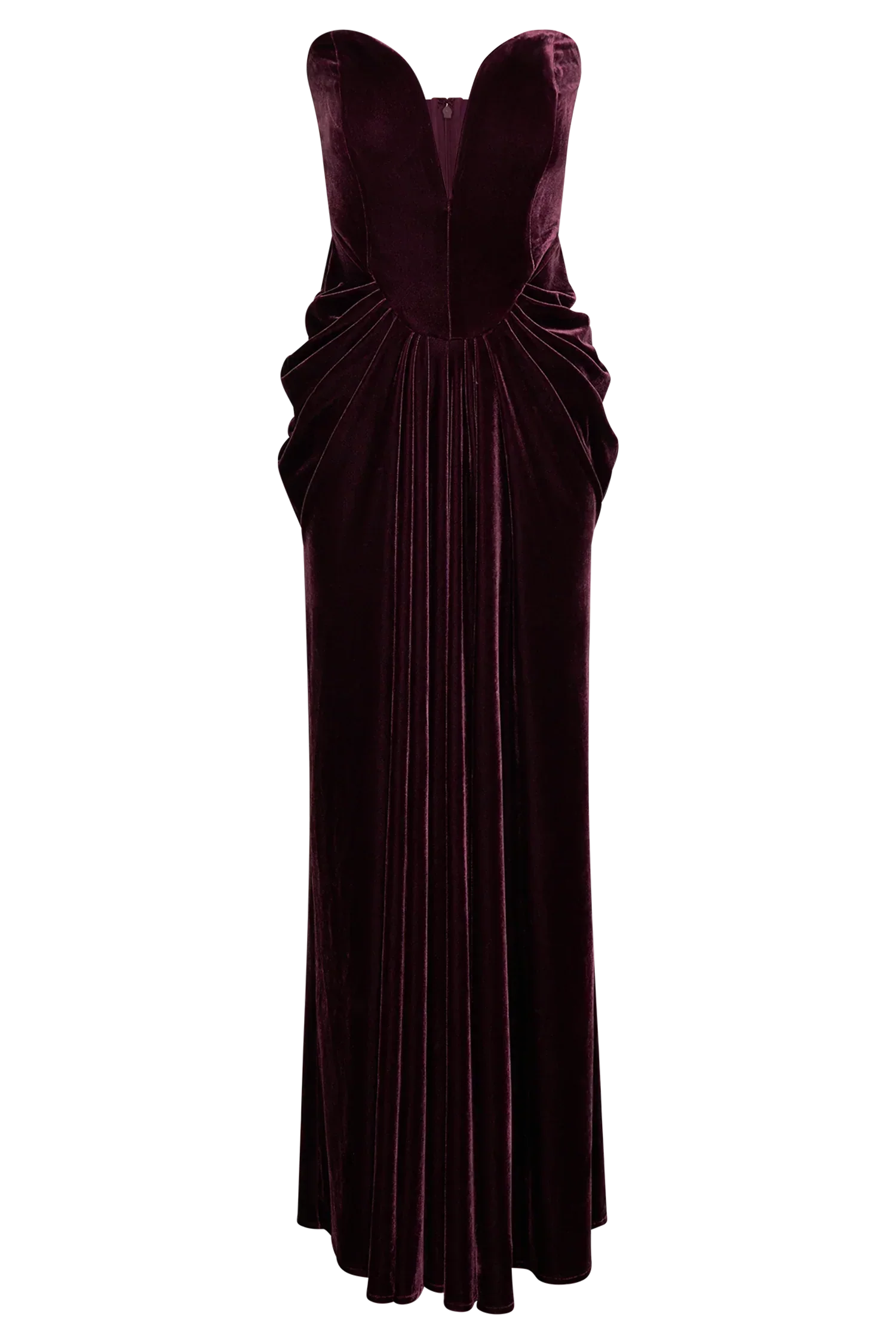 Paige Strapless Velvet Maxi Dress - Plum