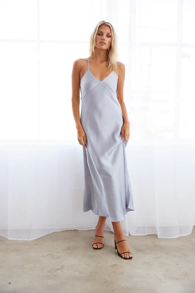 Riviera Satin Midi Dress