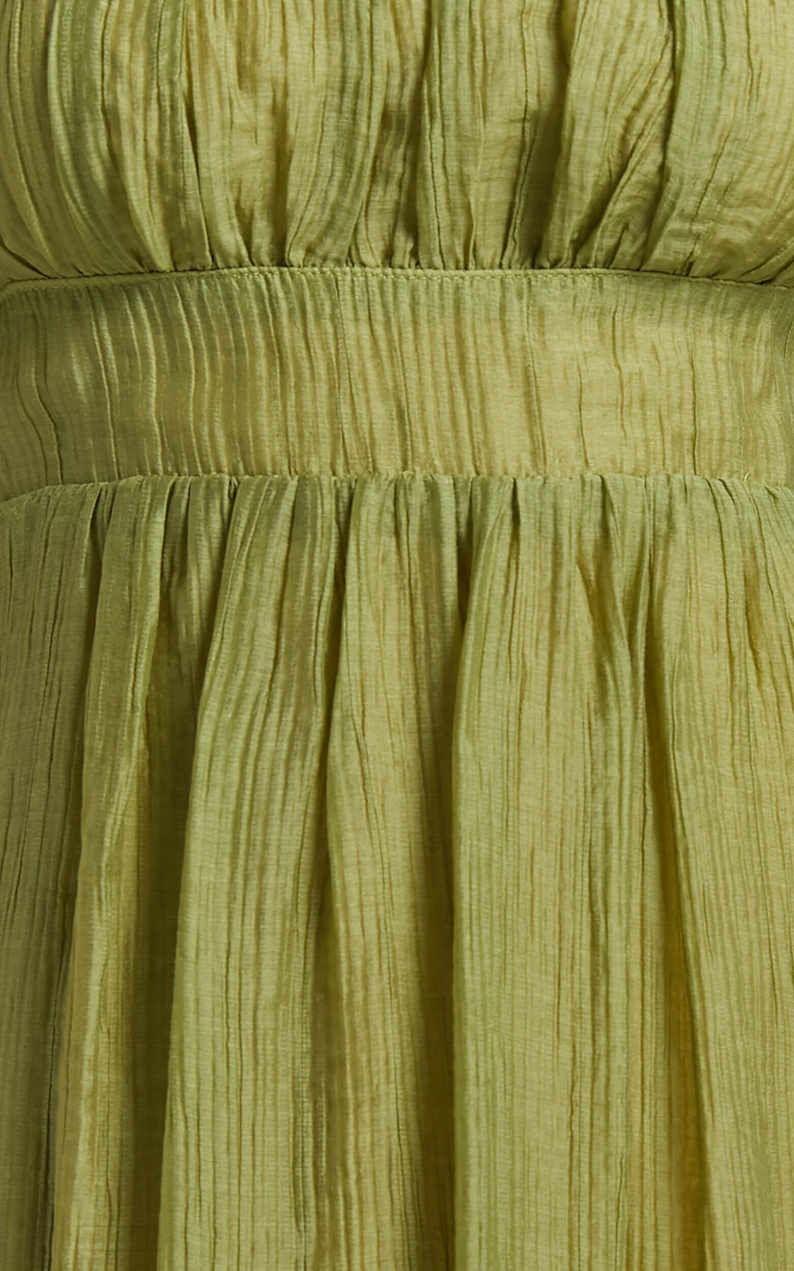 Roshina Midi Dress – Olive Straight Neck Puff Sleeve Dress