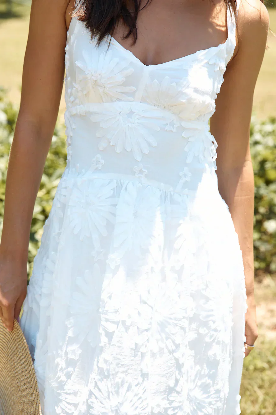 Porcelain Princess Maxi Dress White