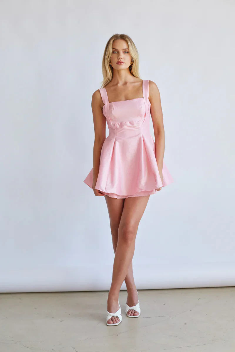 Daisy Square Neck Babydoll Mini Dress