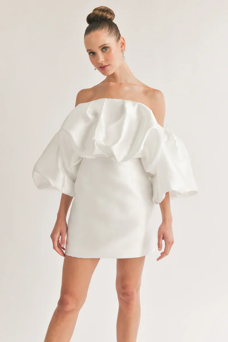 Theresa Off-The-Shoulder Puff Sleeve Mini Dress