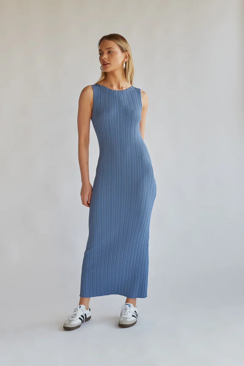 Dariann Sleeveless Ribbed Midi Dress