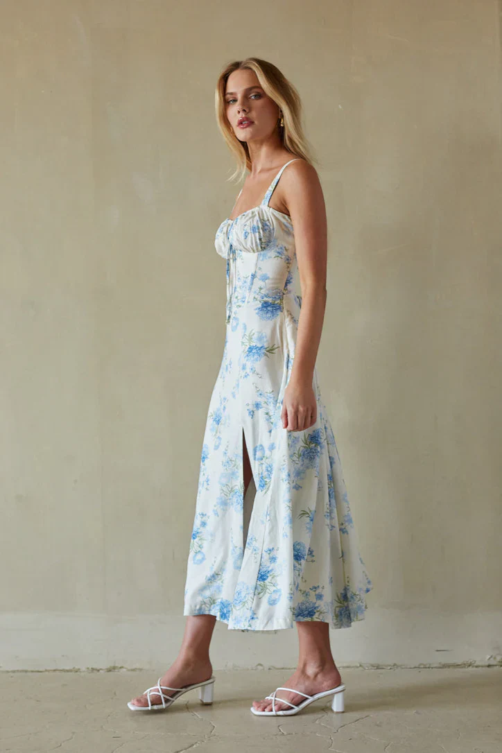 Angelina Sweetheart Floral Midi Dress