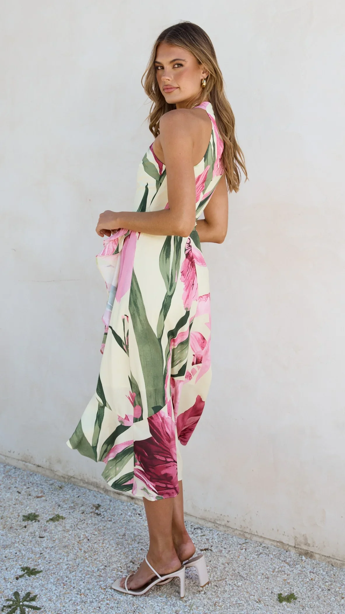 Alma Midi Dress - Lemon/Pink Floral