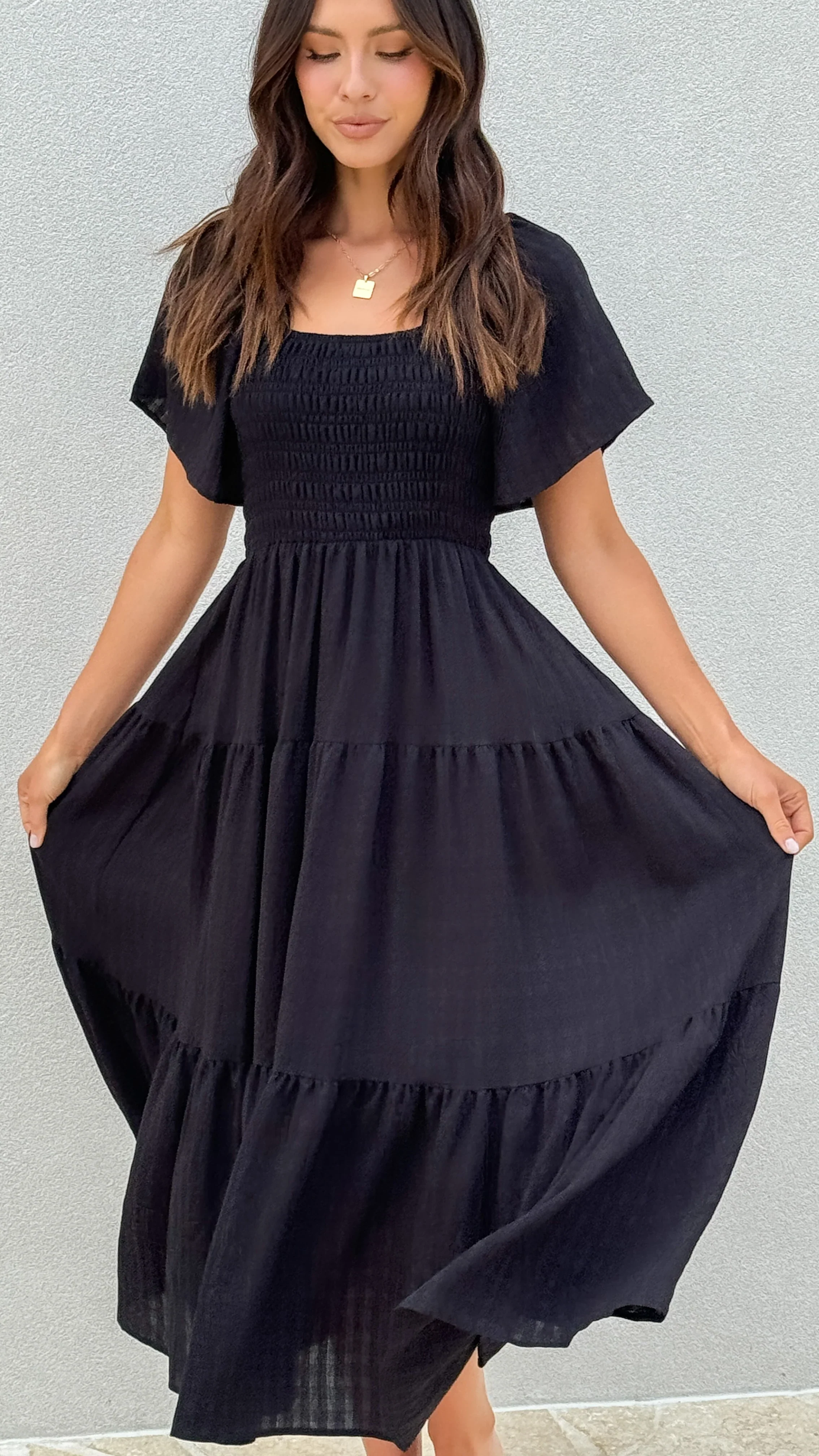 Lainey Midi Dress - Black