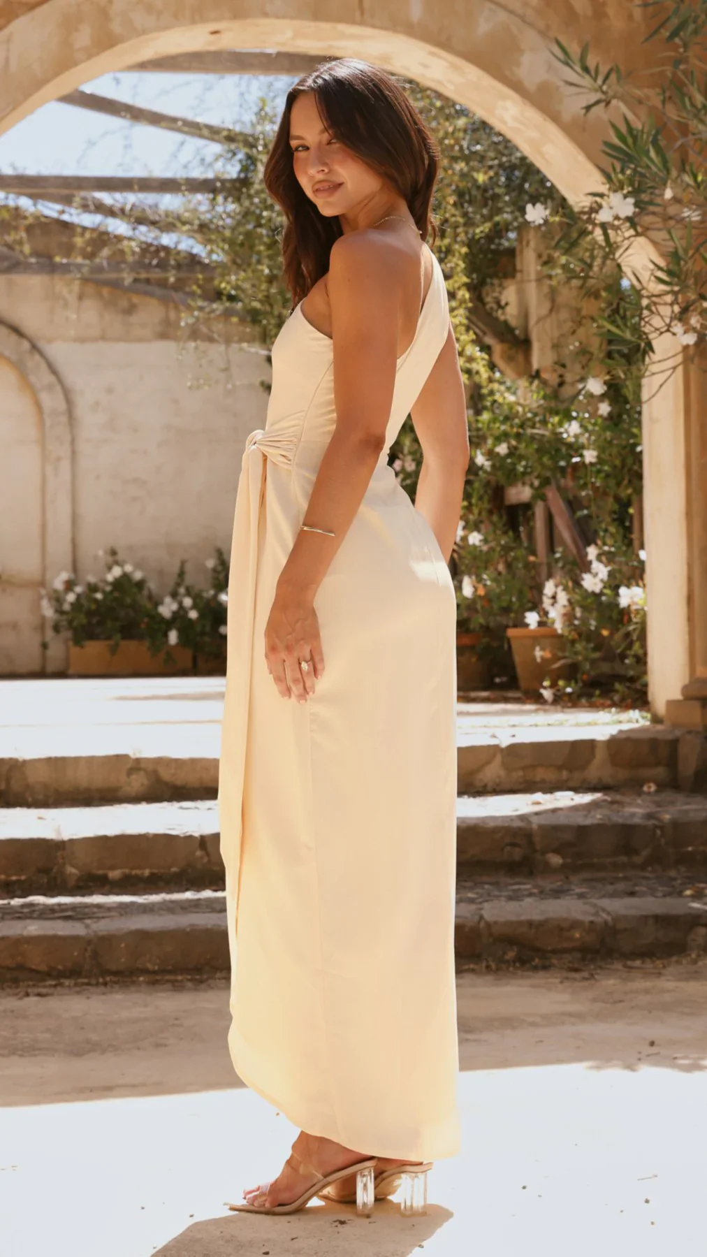 Clara One Shoulder Maxi Dress - Yellow