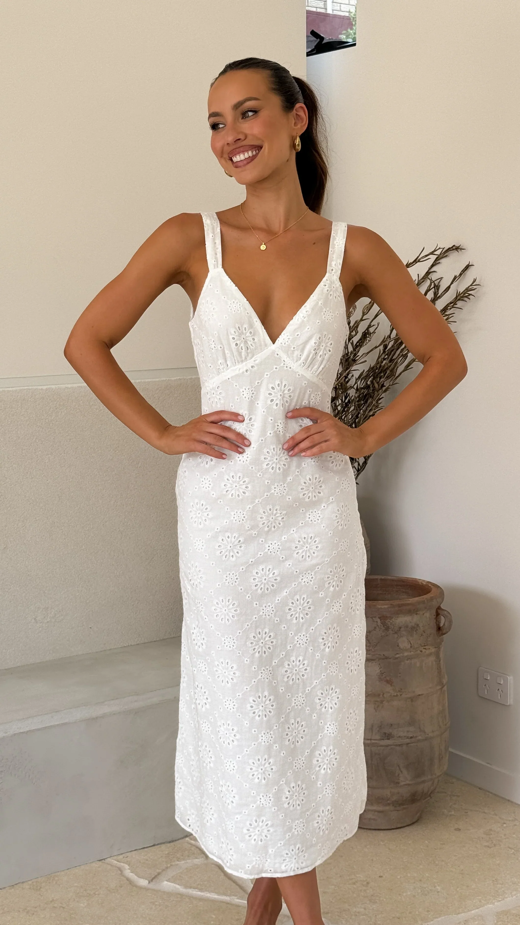 Tallulah Midi Dress - White