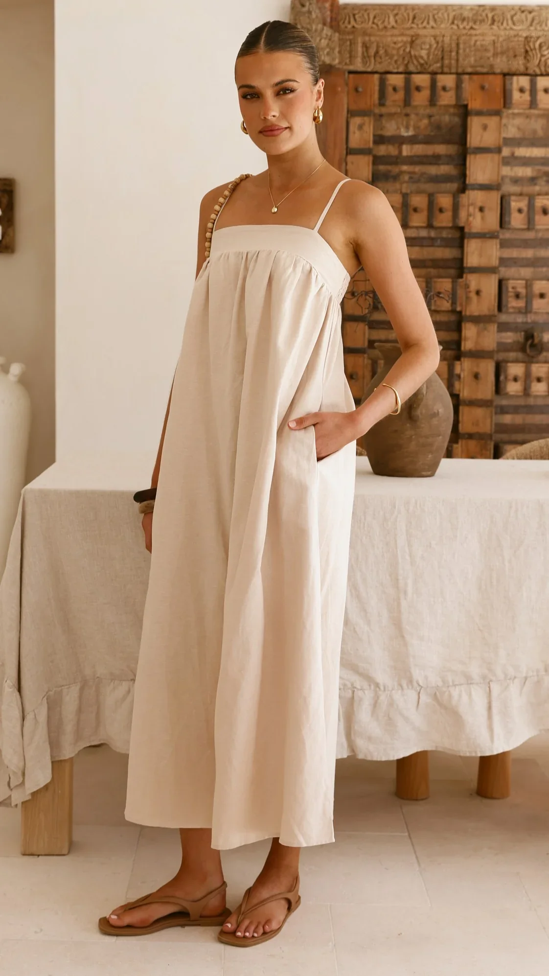 Gracia Maxi Dress - Beige