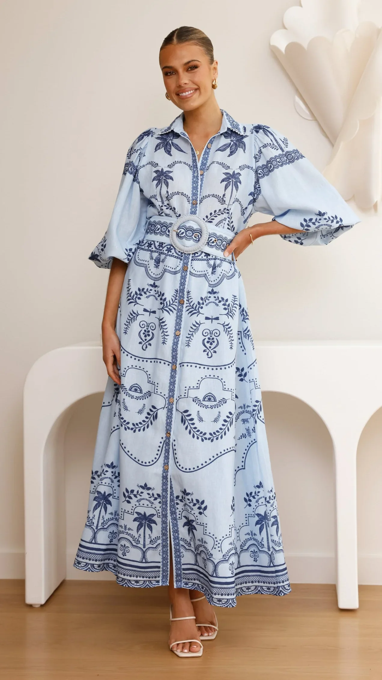Xander Long Sleeve Maxi Dress - Indigo