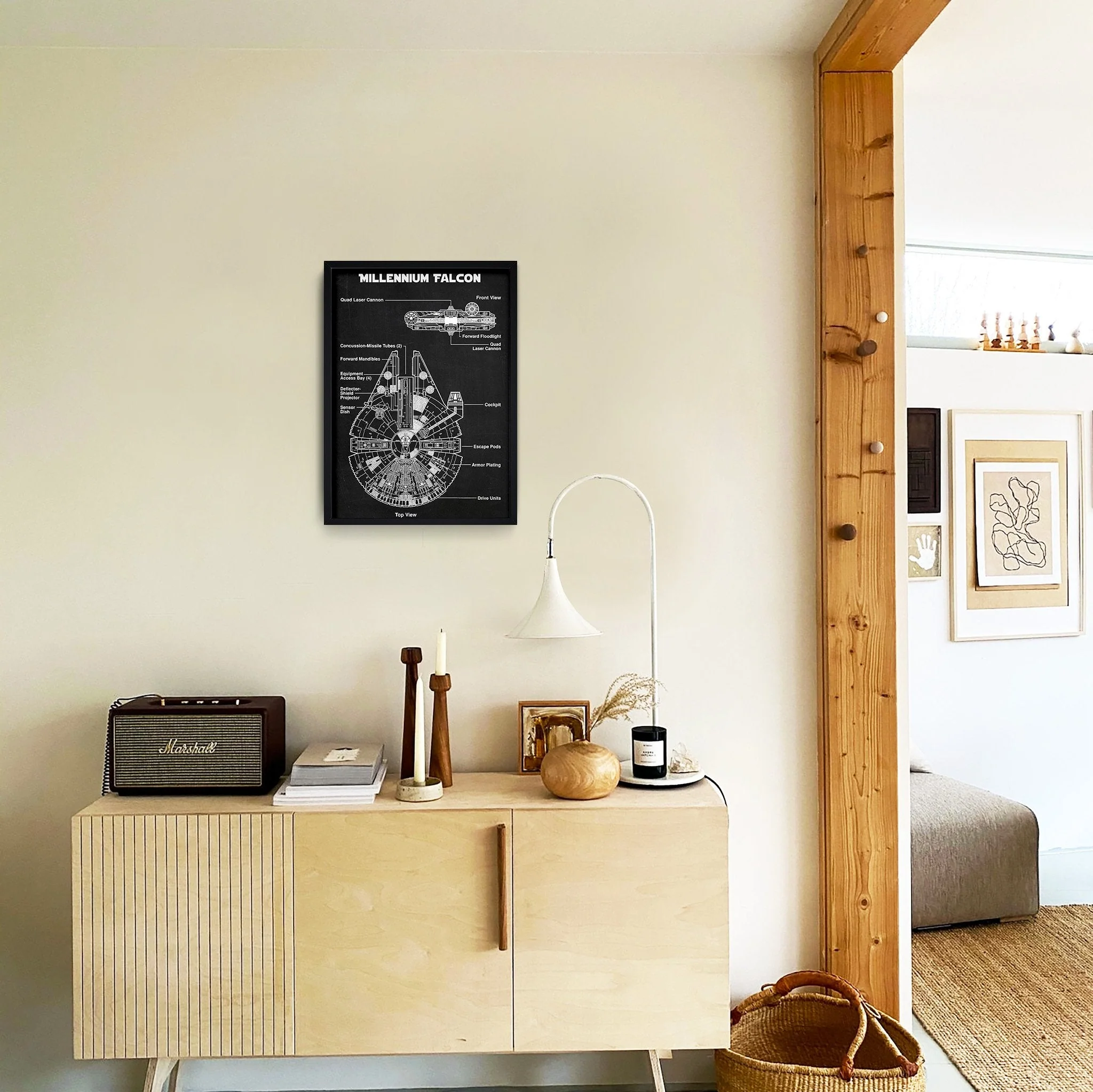 Millennium Falcon Chalkboard Poster