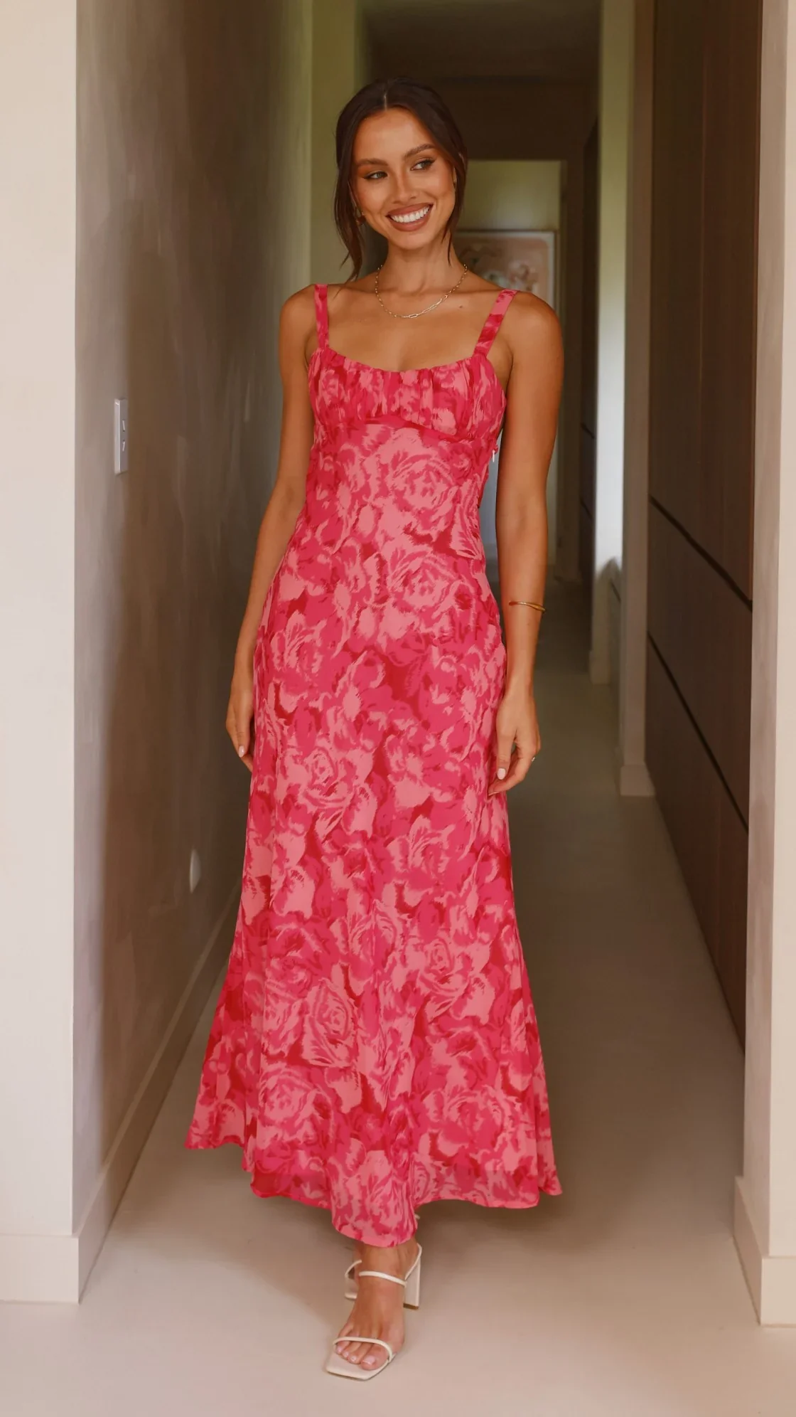 Margo Midi Dress - Pink Floral