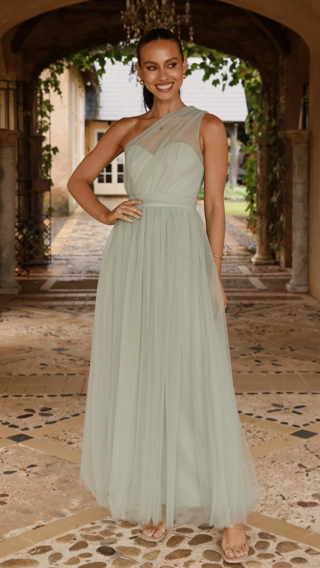 Talissa Tulle Maxi Dress - Sage