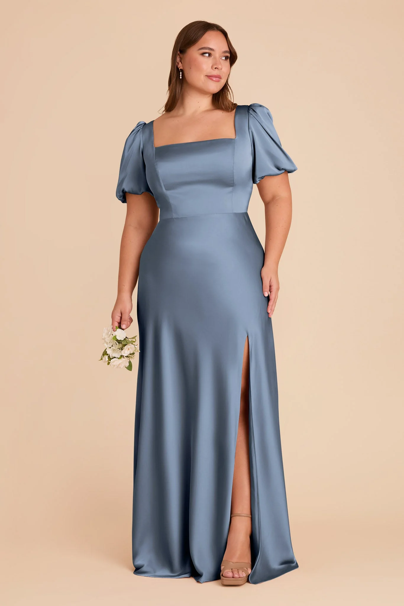 Judy Matte Satin Dress - French Blue