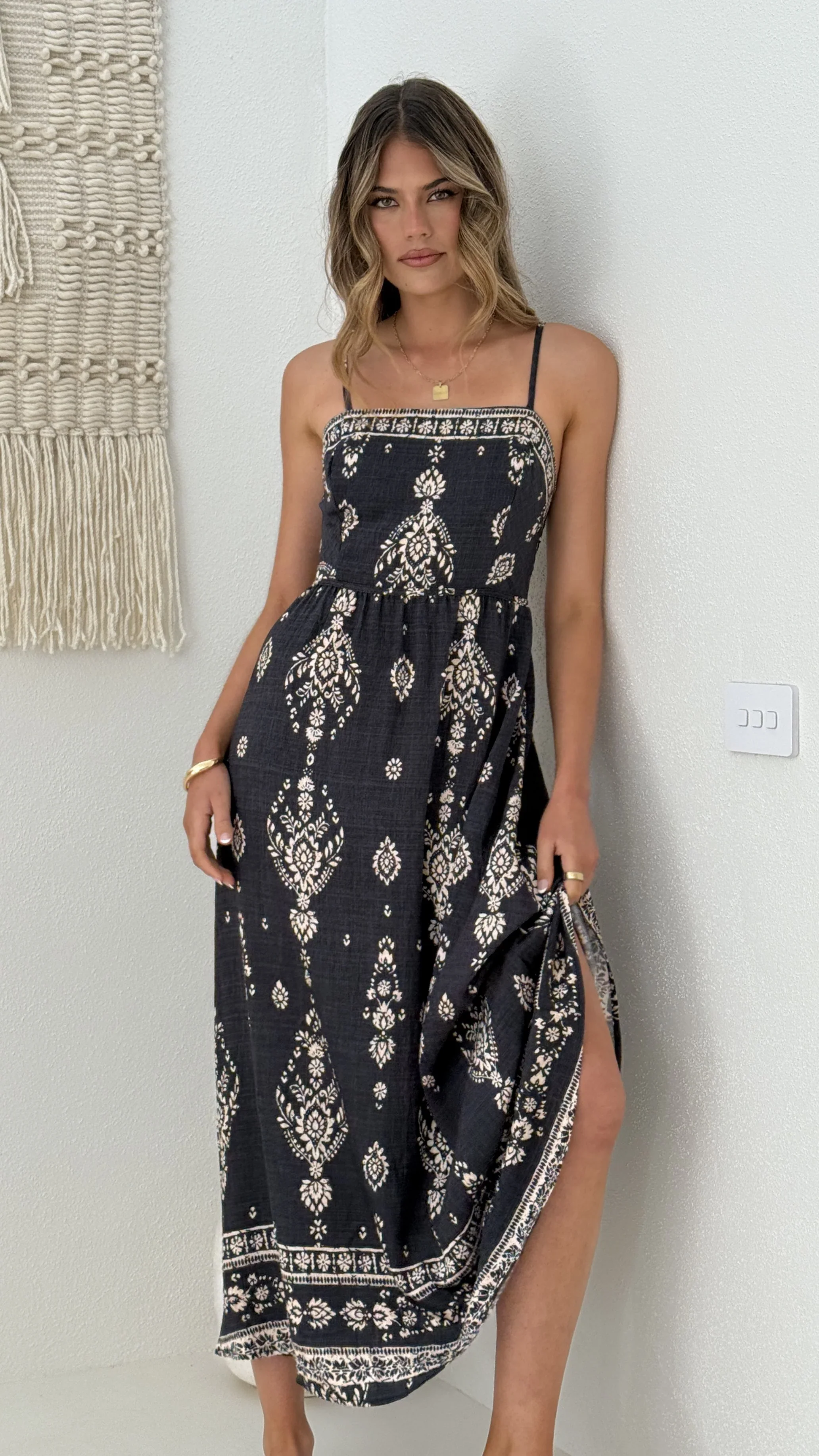 Samara Maxi Dress - Black/Cream