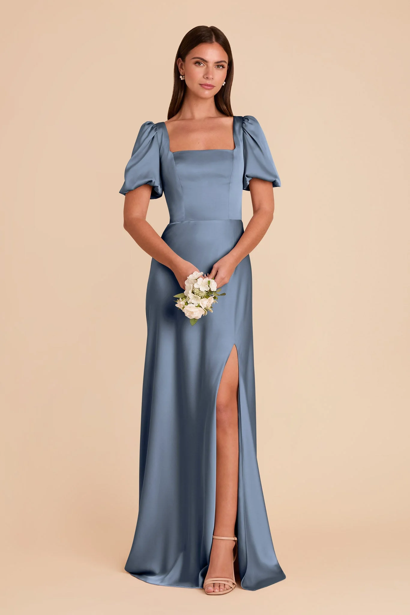 Judy Matte Satin Dress - French Blue