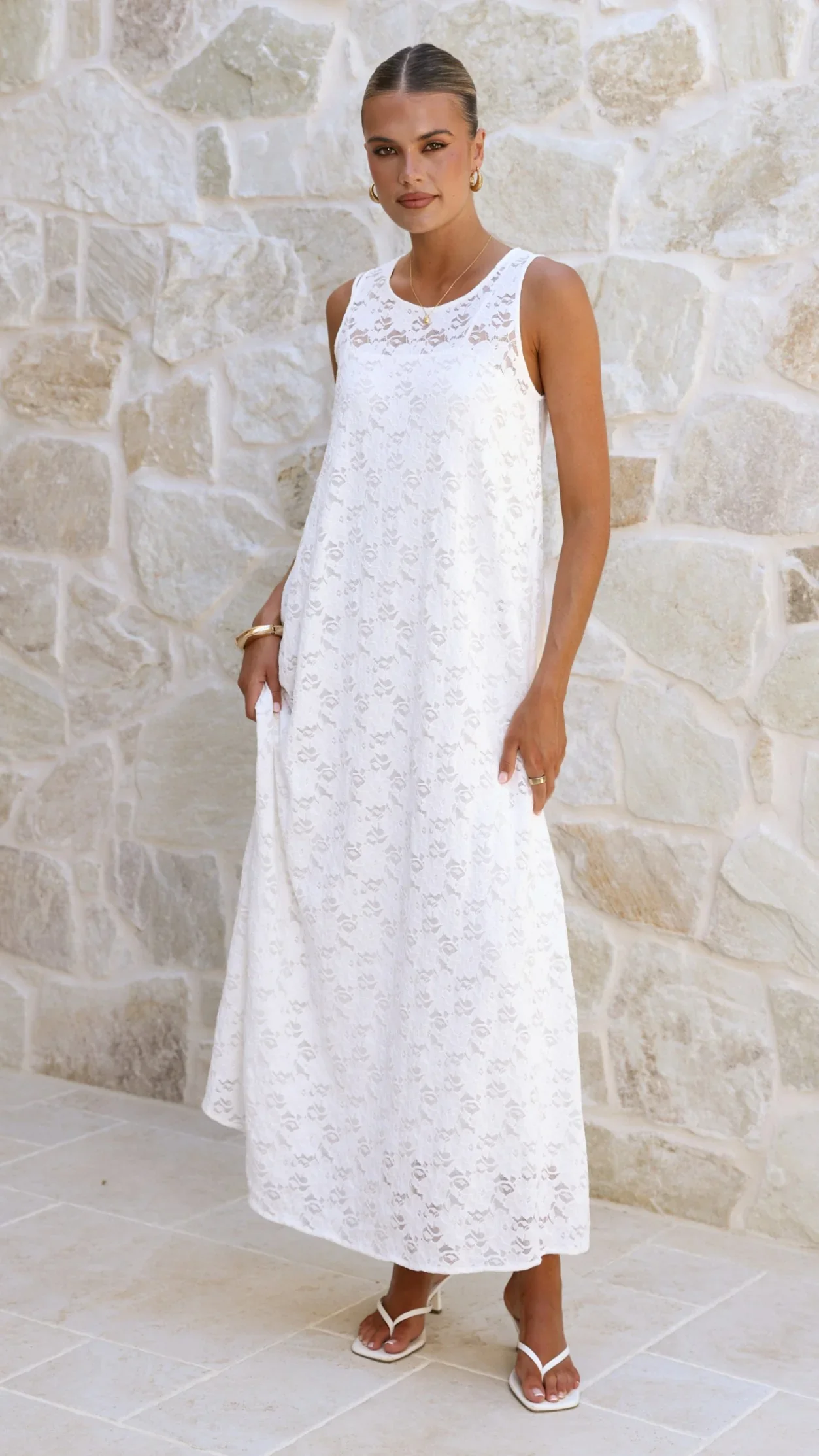 Cerelia Maxi Dress - White Lace