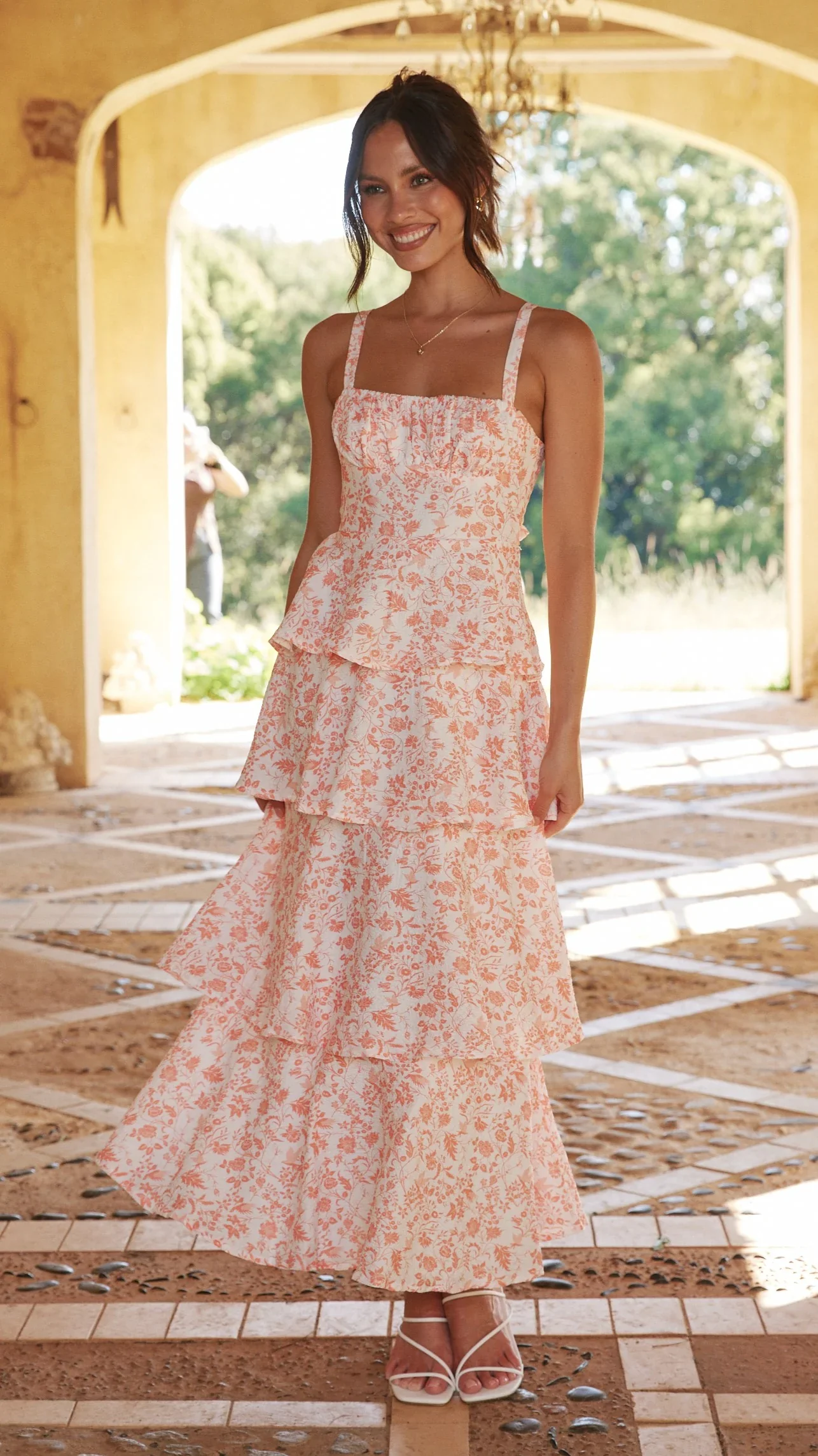 Page Maxi Dress - Peach Floral
