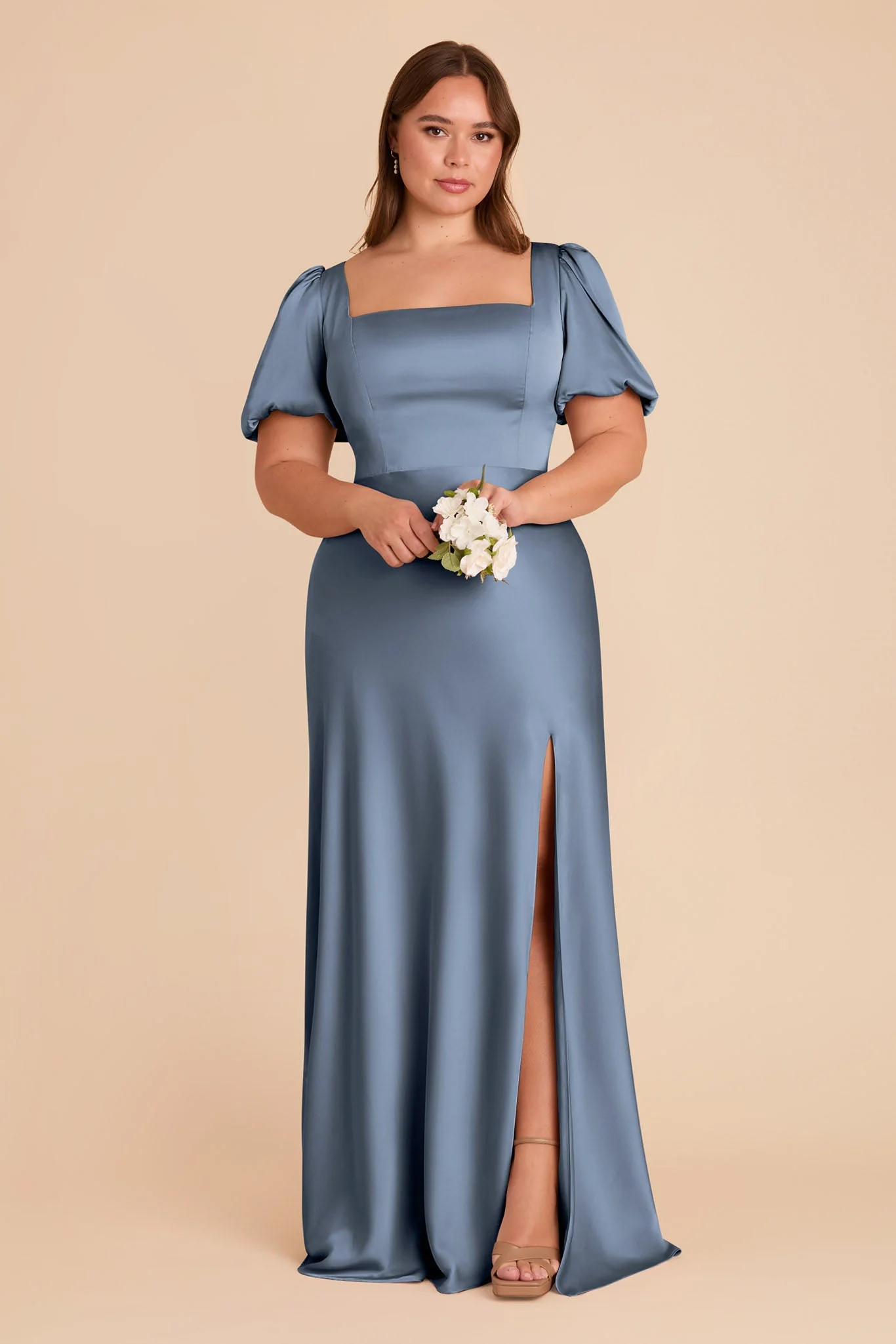 Judy Matte Satin Dress - French Blue