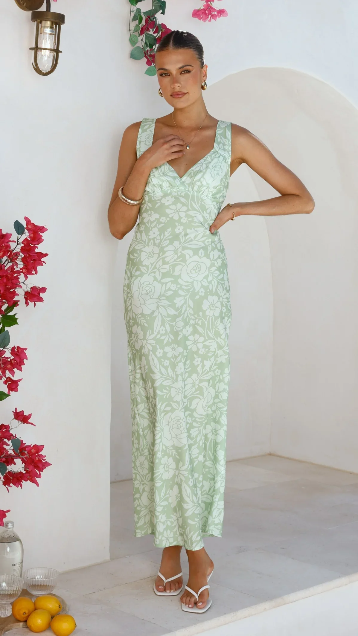 Rubie Maxi Dress - Lime Floral