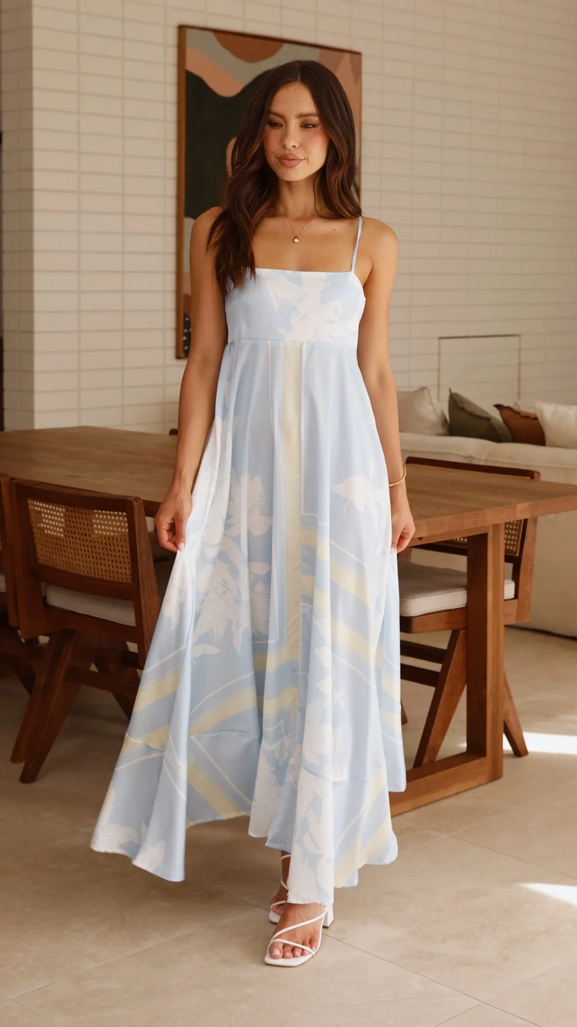 Kaethe Maxi Dress - Blue/Yellow