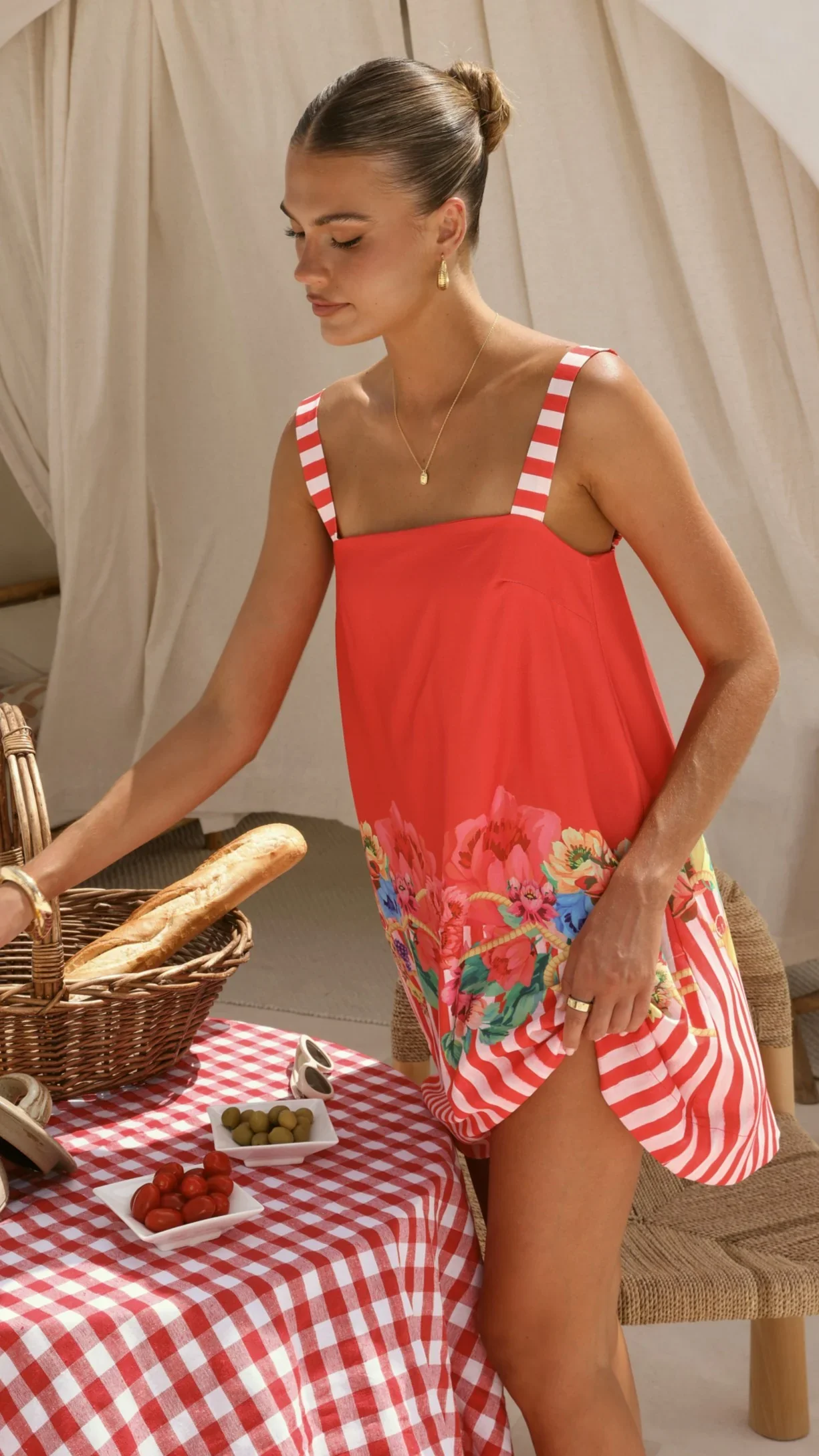 Gianna Mini Dress - Positano Red