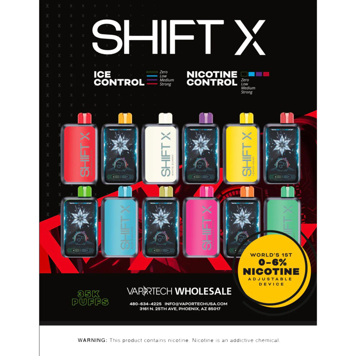 Shift X 35000 Puff Disposable Vape Device (5 Pack) with Long-Lasting Battery and Smooth Draw