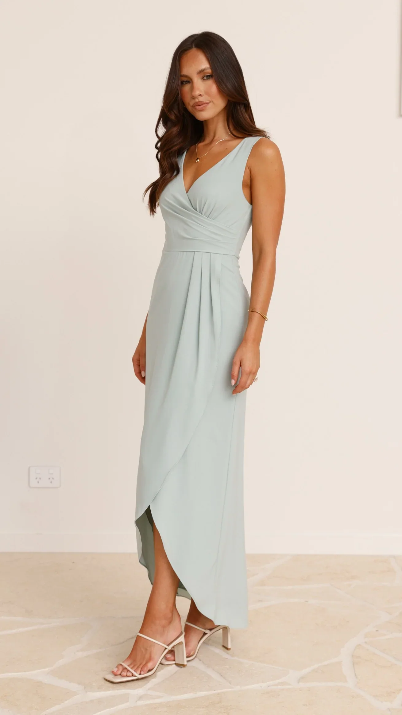 Pamela V Neck Maxi Dress - Sage