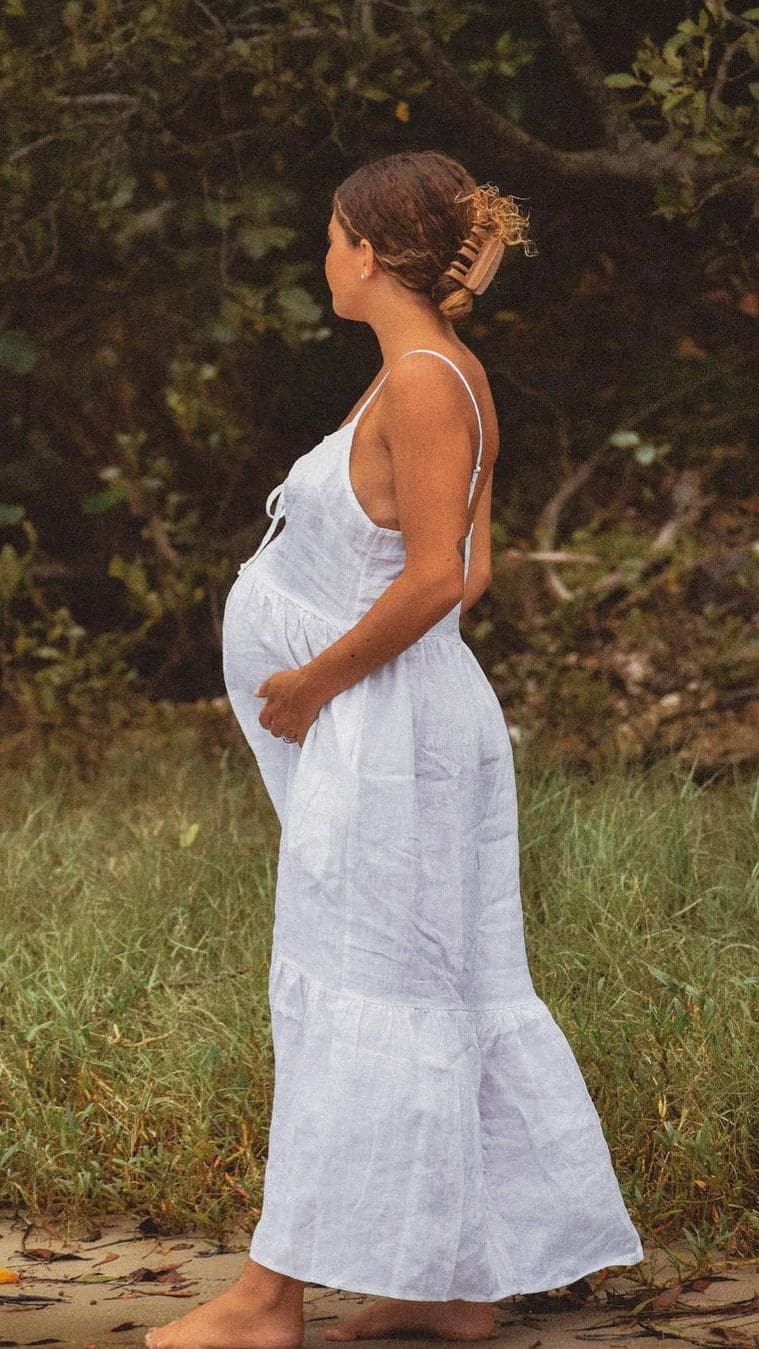 Avalia Linen Maxi Dress - White