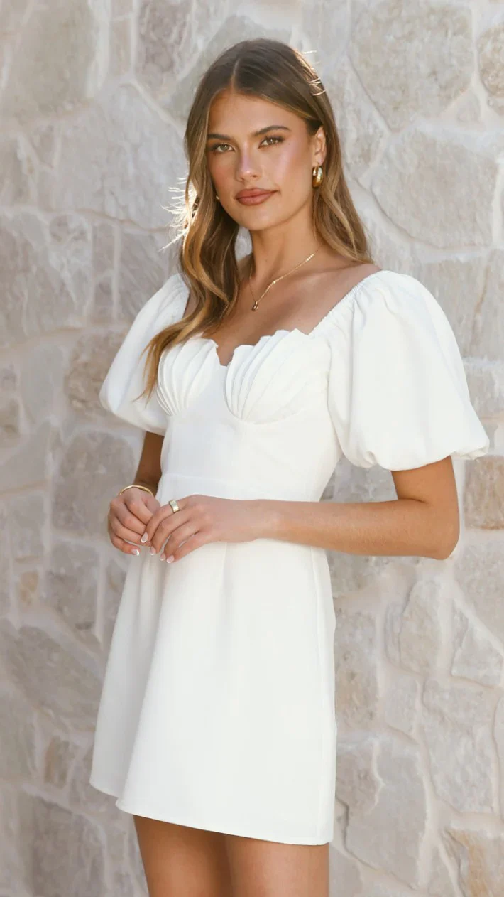 Ariel Bustier Mini Dress - White