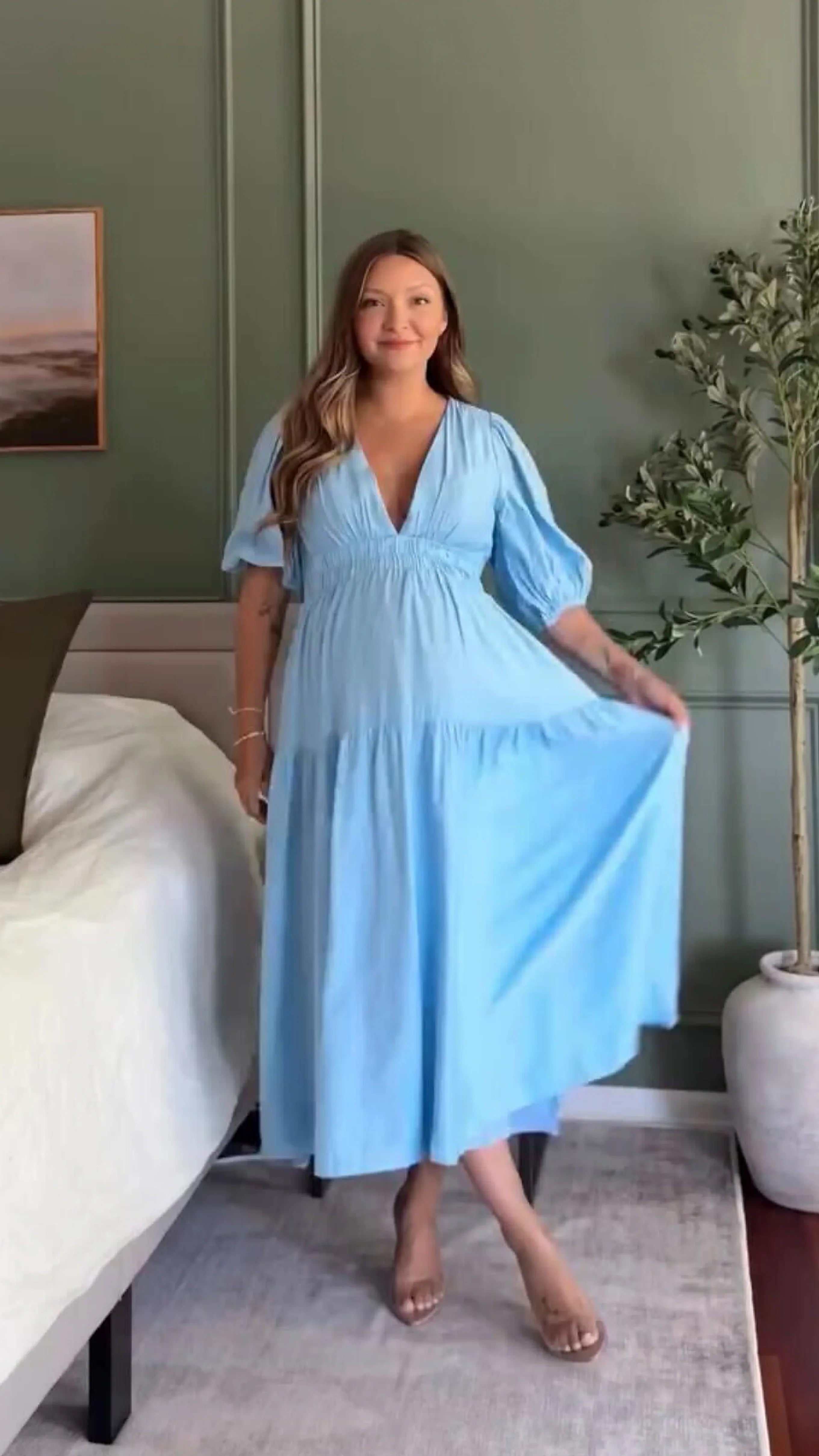 Erin Midi Dress - Blue