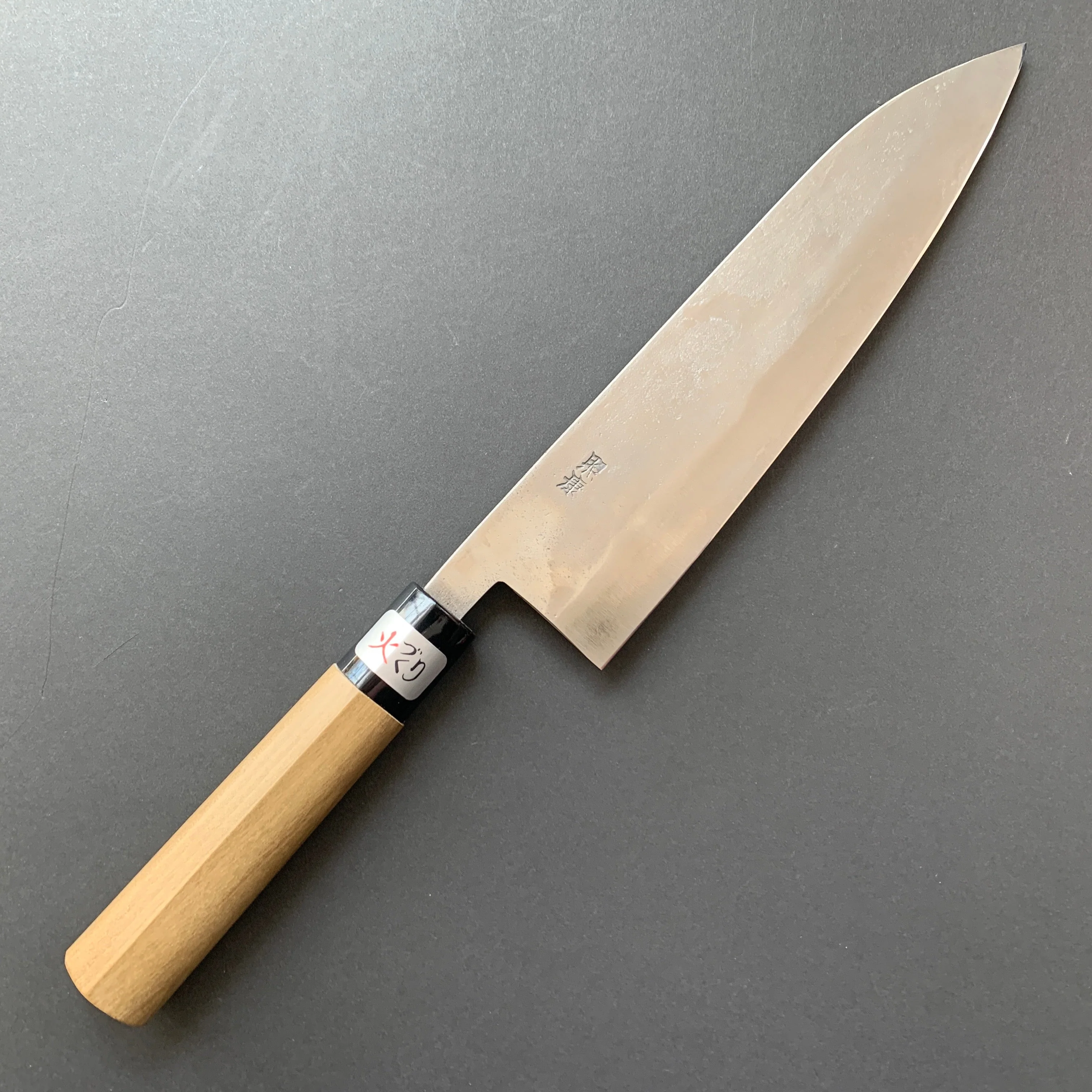 Gyuto knife, Shirogami 1 with stainless steel cladding, Nashiji finish, Nashiji range, wa handle - Fujiwara