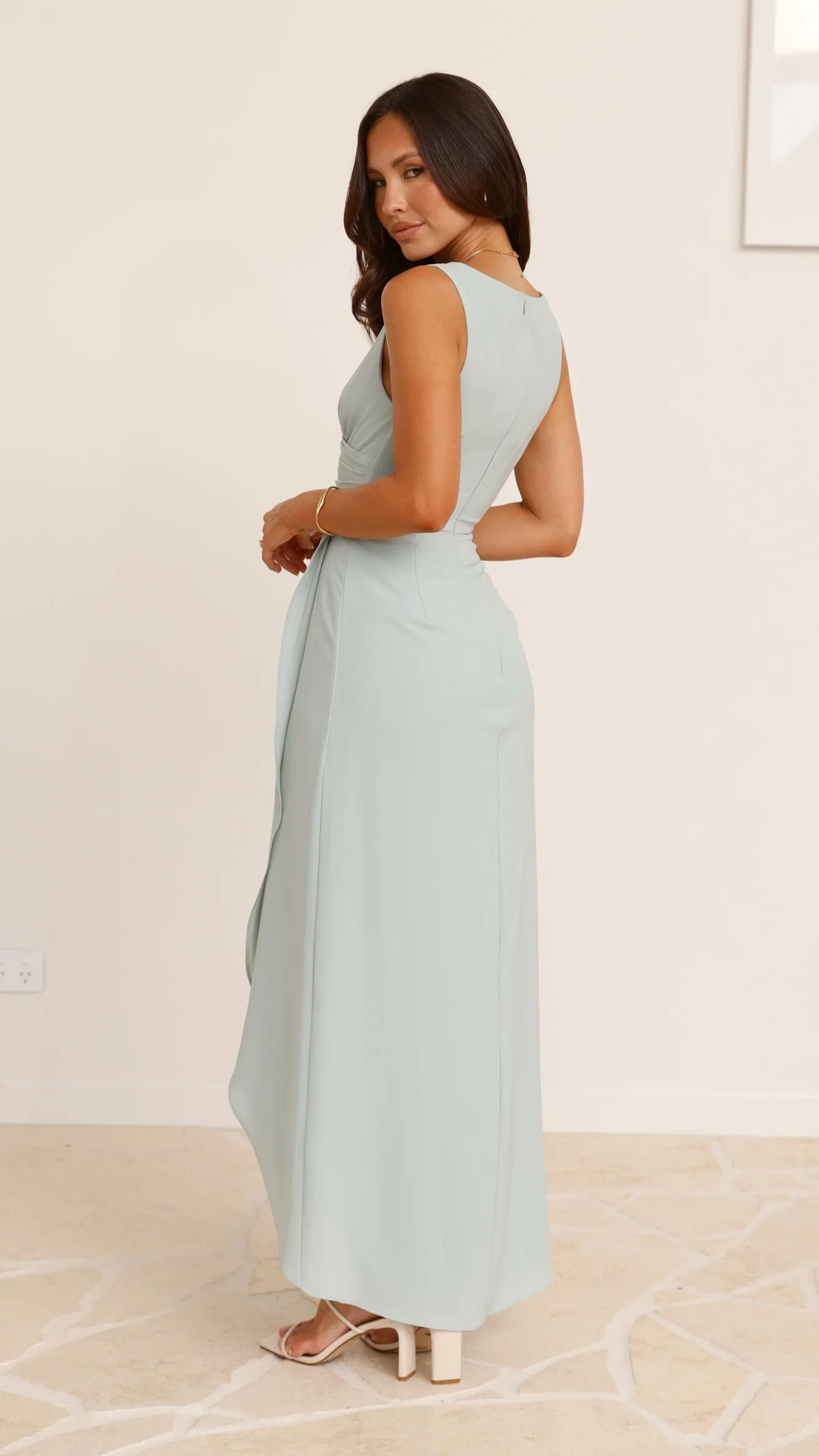 Pamela V Neck Maxi Dress - Sage