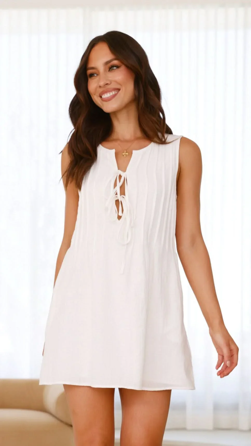 Sahara Mini Dress - White (Petite)