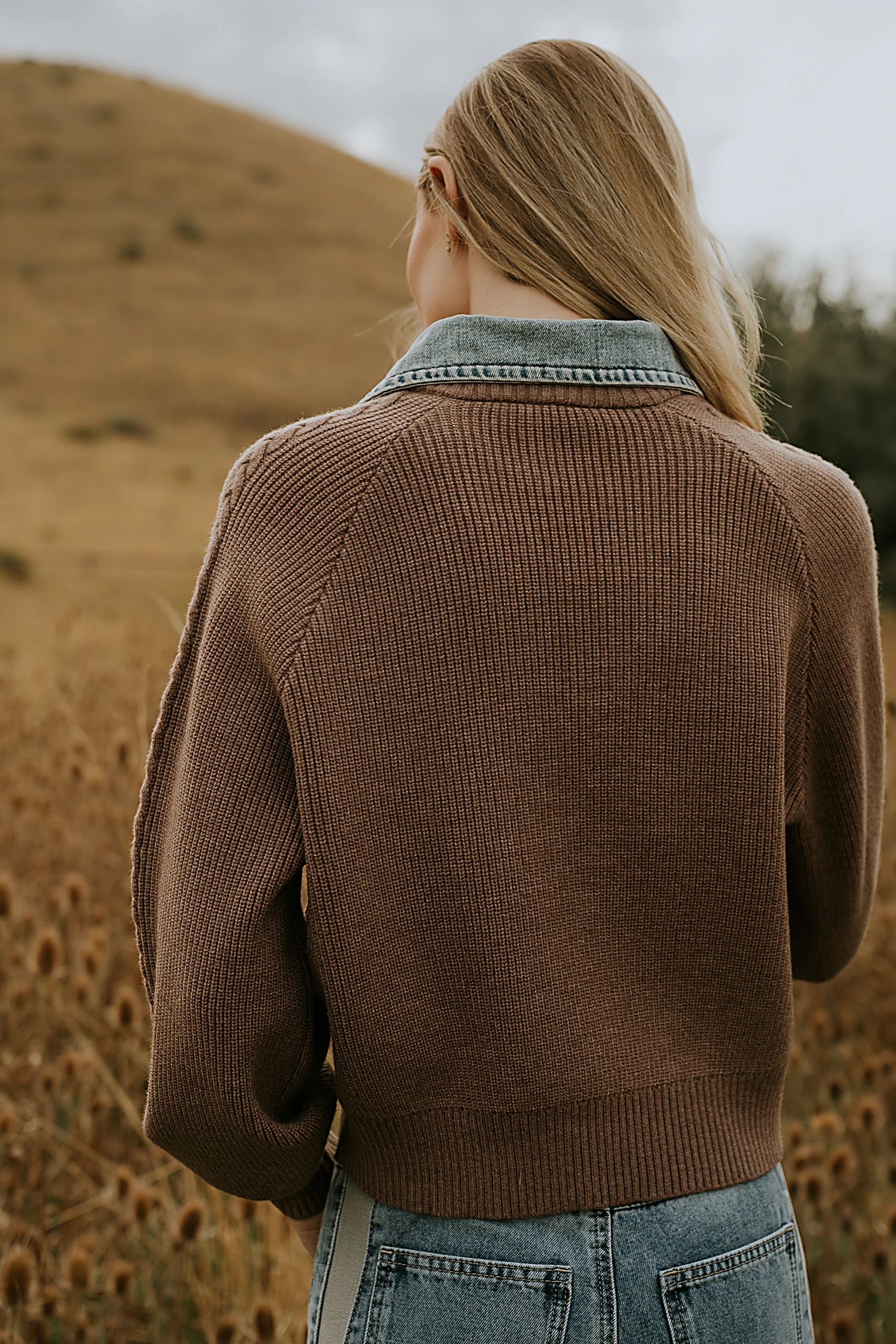 Melissa Contrast Sweater in Mocha