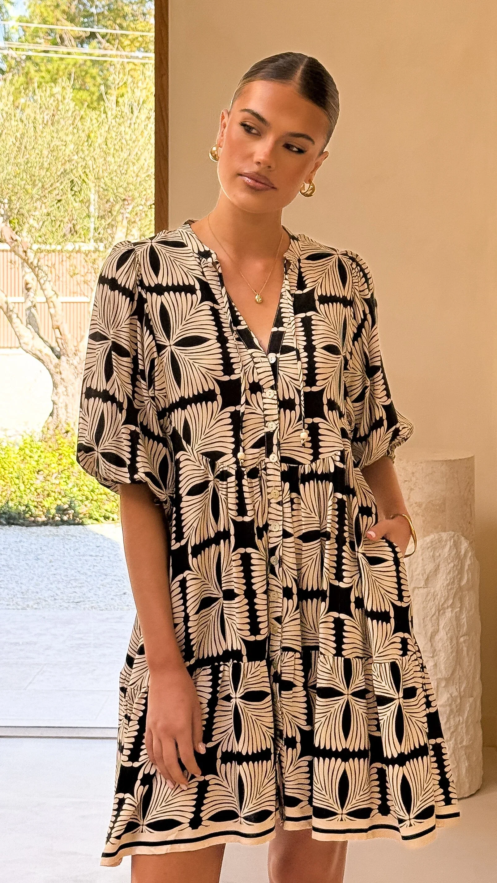 Tabitha Mini Dress - Cortana Print