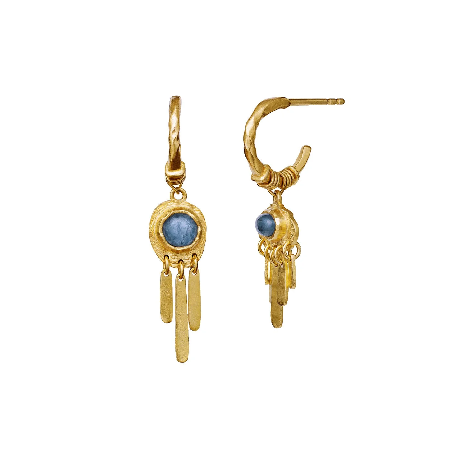 Maanesten - Thora øreringe - forgyldt sølv