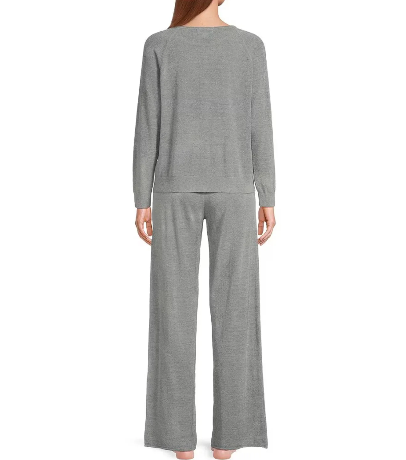 Barefoot Dreams CCUL Moonbeam Jersey Roll Pullover w/ Wide Leg Pant Set