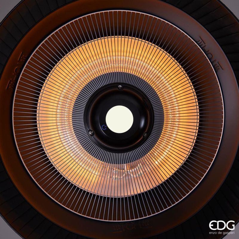 EDG Enzo De Gasperi Lampada Infrarossi Riscaldante da Appendere H 30 Cm D 74 Cm Black